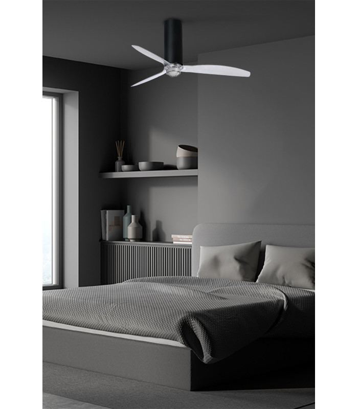 Tube Fan M Led Matt Black/Transparent Fan-2