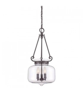 3 Light Ceiling Pendant Western Bronze, E14 - 1