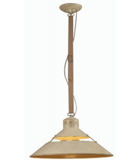 Dome Ceiling Pendant 40W E27 Large, Sand Metal, Beige Belt - 1