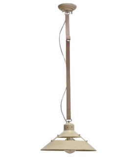 Dome Ceiling Pendant 40W E27 Medium, Sand Metal, Beige Belt - 1