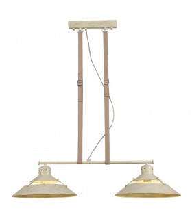 Ceiling 2 Light 2x40W E27, Sand Metal, Beige Belt - 1