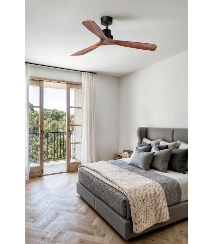 Lantau L Matt Black/Walnut Fan Fsc-2