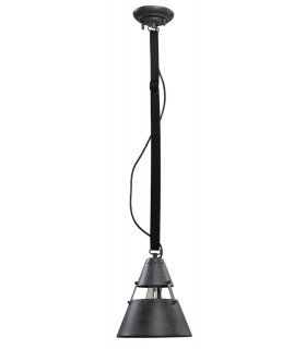 Dome Ceiling Pendant 40W E27 Oxide Metal, Black Belt - 1