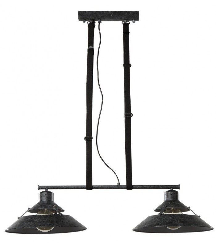 Ceiling 2 Light 2x40W E27, Oxide Metal, Black Belt - 1