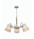 Ceiling Pendant 3 Light 3x23W E27, White, Beech with White Shades - 1