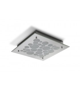 Flush 35cm Square 23.5W LED 4000K Chrome, Crystal Sand, 940lm, - 1