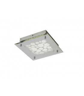 Flush 25cm Square 15.5W LED 4000K Chrome, Crystal Sand, 620lm, - 1