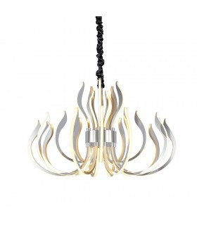 Ceiling Pendant LED Light 256W, 12339lm, 3000K Polished Chrome, White Acrylic - 1