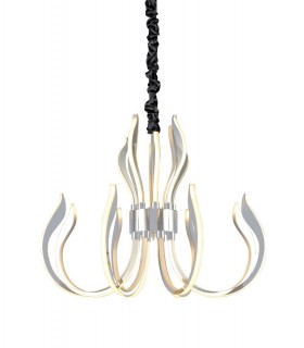 Ceiling Pendant LED Light 155W, 7461lm, 3000K Polished Chrome, White Acrylic - 1