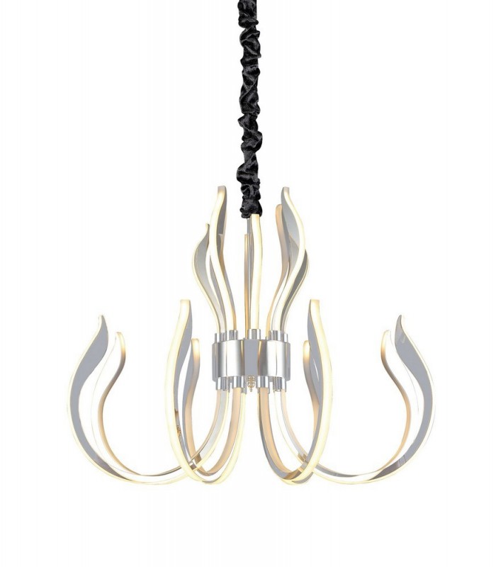 Ceiling Pendant LED Light 155W, 7461lm, 3000K Polished Chrome, White Acrylic - 1