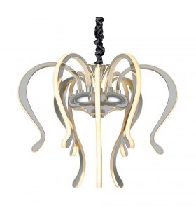 Ceiling Pendant LED Light 106W, 5075lm, 3000K Polished Chrome, White Acrylic - 1