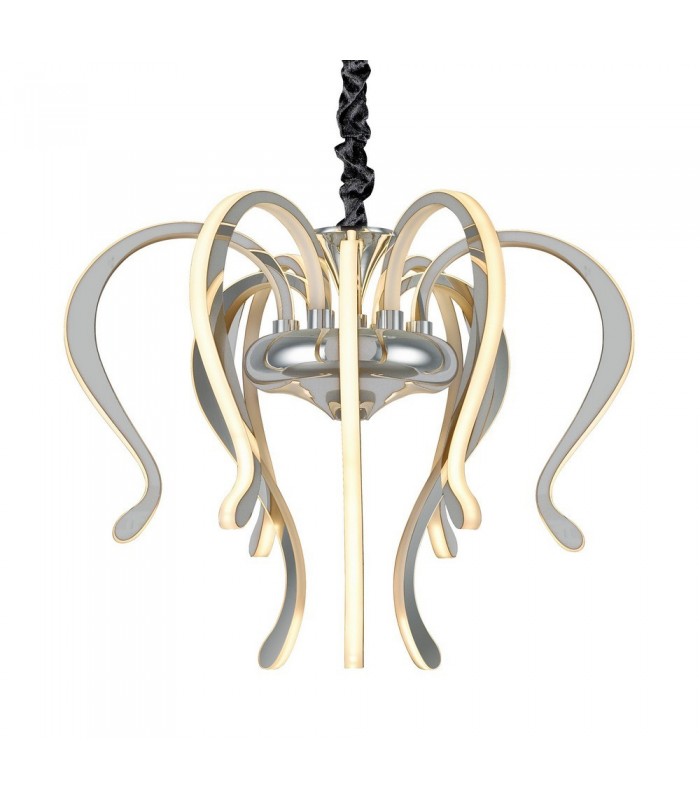 Ceiling Pendant LED Light 106W, 5075lm, 3000K Polished Chrome, White Acrylic - 1