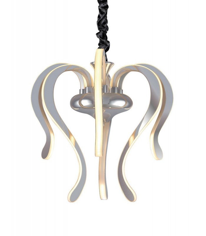 Ceiling Pendant LED Light 57W, 2733lm, 3000K Polished Chrome, White Acrylic - 1