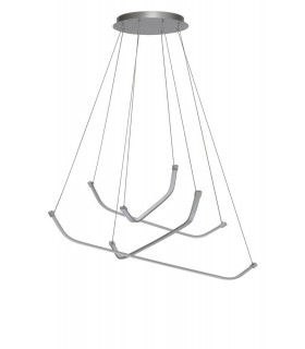 Ceiling Pendant LED Light 50W, 3900lm, 3000K Polished Chrome, White Acrylic - 1