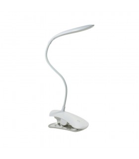 Touch Dimmable , Rechargable , Adjustable Table Lamp 2.5W LED 5000K, 120lm, White Clip On - 1