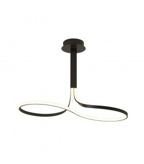 Semi Flush Ceiling Tall 40W LED 2800K, 3200lm, Dimmable Brown Oxide, Frosted Acrylic - 1