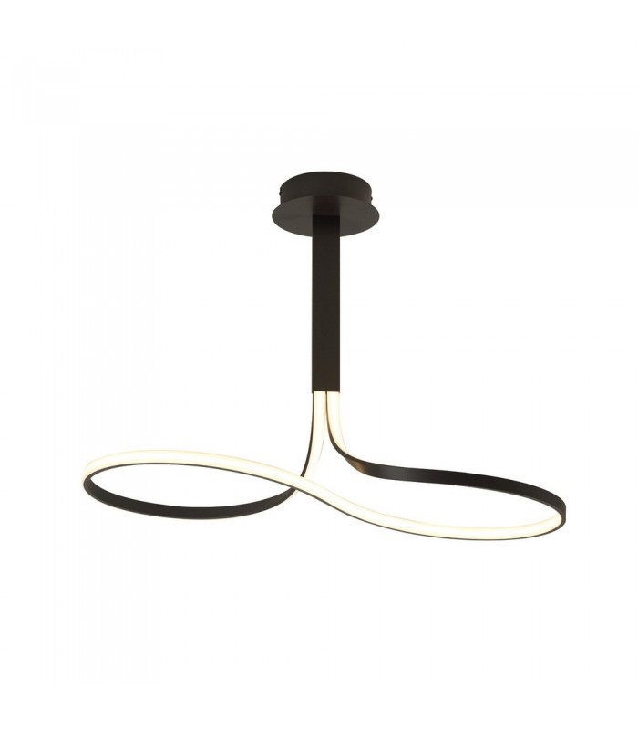 Semi Flush Ceiling Tall 40W LED 2800K, 3200lm, Dimmable Brown Oxide, Frosted Acrylic - 1