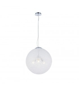 Globe Ceiling Pendant 50cm Round 3 x E27, Chrome - 1