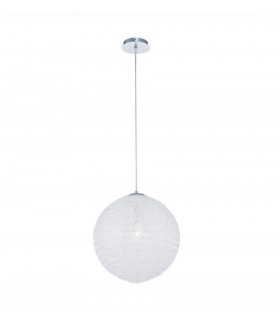 Globe Ceiling Pendant 40cm Round 1 x E27, Chrome - 1
