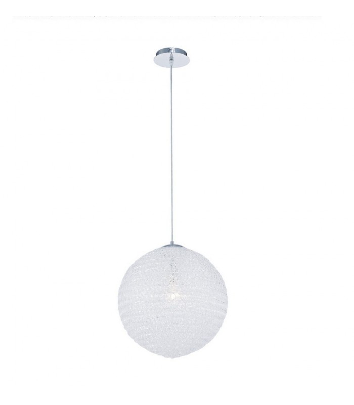 Globe Ceiling Pendant 40cm Round 1 x E27, Chrome - 1