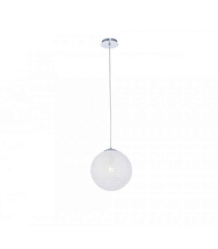 Globe Ceiling Pendant 30cm Round 1 x E27, Chrome - 1