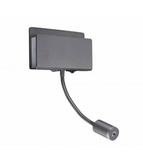 Wall Light Rectangular 2 x 3W LED 3000K, 470lm, Switched Matte Black - 1