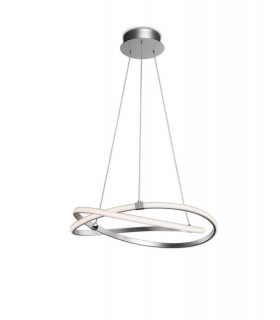 Ceiling Pendant 42W LED 3000K, 3400lm, Dimmable Silver, Polished Chrome, White Acrylic - 1