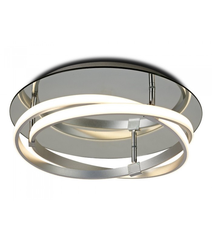 Flush 30W LED 3000K, 2500lm, Dimmable Silver, Polished Chrome, White Acrylic - 1