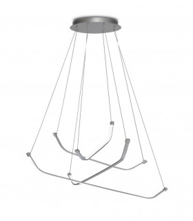 Ceiling LED Light 50W, 3900lm, 3000K Dimmable Polished Chrome, White Acrylic - 1