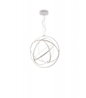 Ceiling Pendant Round 80cm, 5 Ring, 130W LED 3000K, 4250lm, RF Remote Control White - 1