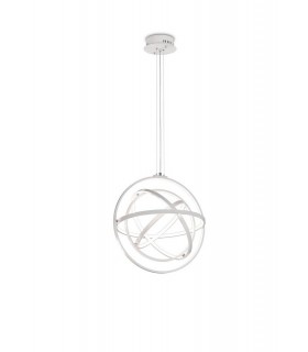 Ceiling Pendant Round 60cm, 4 Ring, 90W LED 3000K, 3250lm, RF Remote Control White - 1