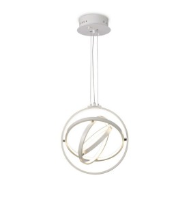 Ceiling Pendant Round 40cm, 3 Ring, 54W LED 3000K, 2000lm, RF Remote Control White - 1