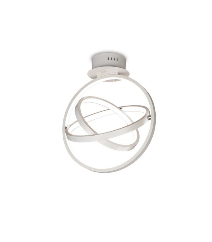 Semi Flush Ceiling Light Round 35cm, 3 Ring, 40W LED 3000K, 1510lm, White - 1