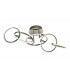 Semi Flush Ceiling Light 108cm x 35cm, 5 Ring, 59W LED 3000K, 2600lm, Chrome, RF Remote Control - 1