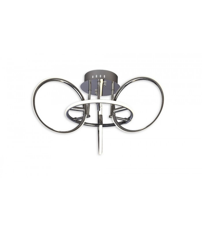 Semi Flush Ceiling Light 63cm Diameter, 4 Ring, 46W LED 3000K, 2050lm, Chrome, Rf Remotre Control - 1