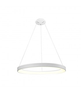 Dimmable Ring Ceiling Pendant 90cm Round 60W LED 3000K, 4200lm, White - 1
