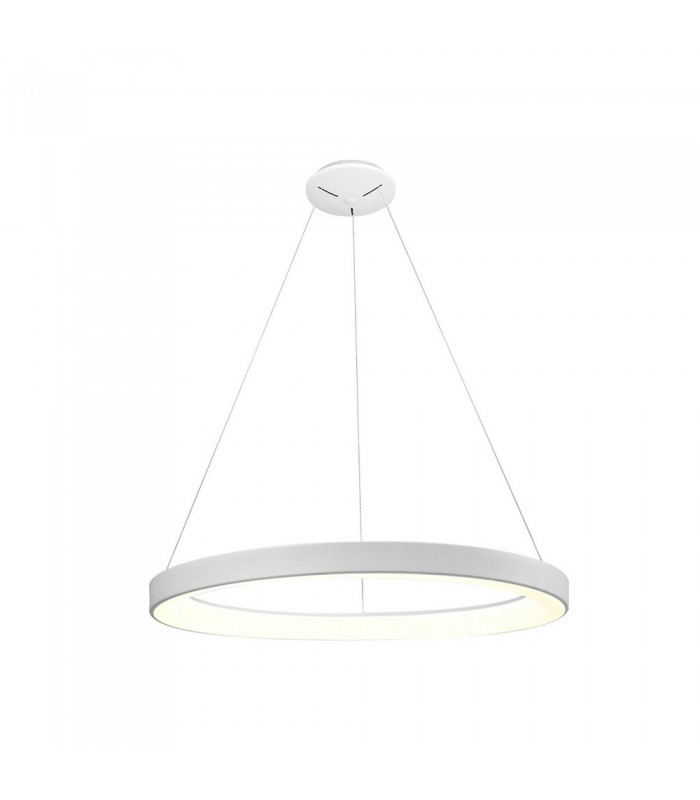 Dimmable Ring Ceiling Pendant 90cm Round 60W LED 3000K, 4200lm, White - 1
