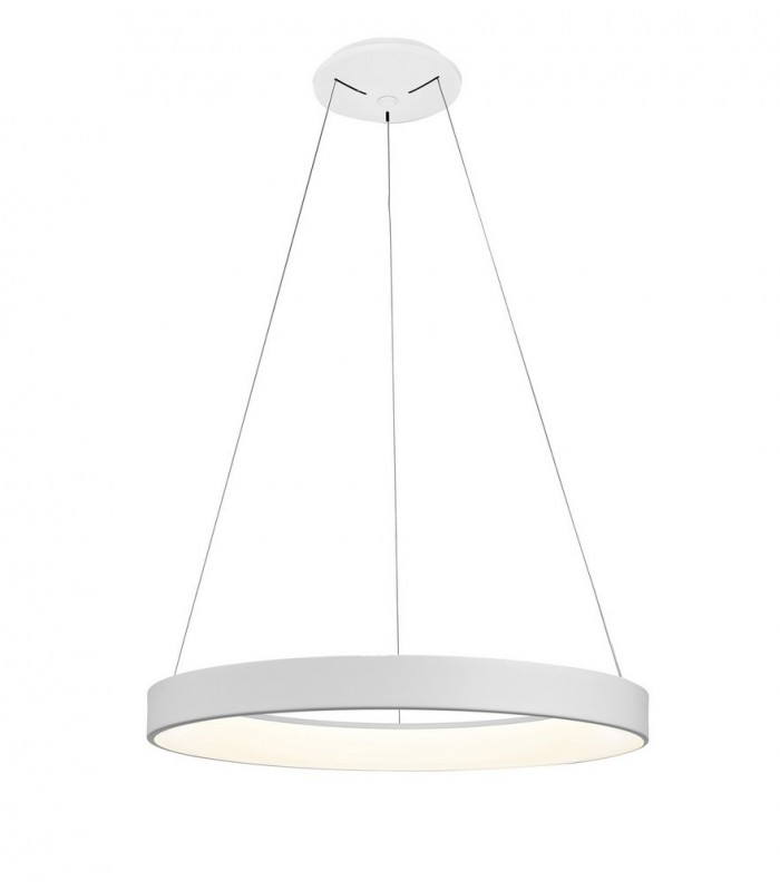 Dimmable RIng Ceiling Pendant 65cm Round 50W LED 3000K, 3500lm, White - 1