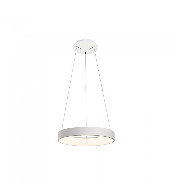 Dimmable Ring Ceiling Pendant 45cm Round 30W LED 3000K, 2100lm, White - 1