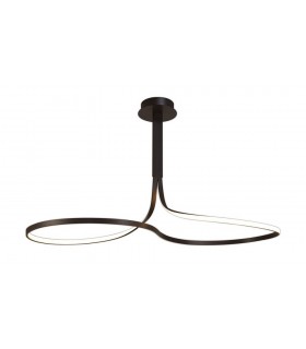 XL Semi Flush Ceiling 50W LED 2800K, 3900lm, Frosted Acrylic, Brown Oxide - 1