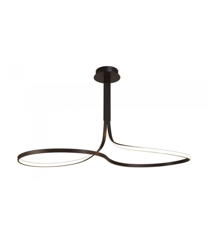 XL Semi Flush Ceiling 50W LED 2800K, 3900lm, Frosted Acrylic, Brown Oxide - 1