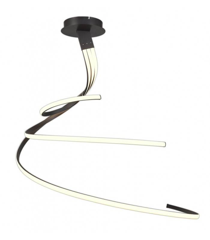 XL Semi Flush Ceiling 80W LED 2800K, 6200lm, Frosted Acrylic, Brown Oxide - 1