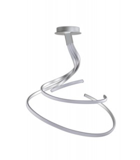 Semi Flush Ceiling 80W LED 3000K, 6200lm, Dimmable Silver, Frosted Acrylic, Polished Chrome - 1