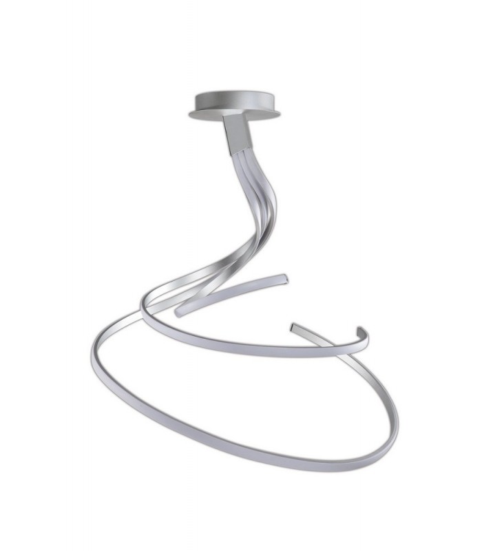 Semi Flush Ceiling 80W LED 3000K, 6200lm, Dimmable Silver, Frosted Acrylic, Polished Chrome - 1