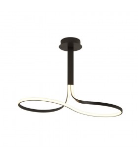 Semi Flush Ceiling 40W LED 2800K, 3200lm, Frosted Acrylic, Brown Oxide - 1