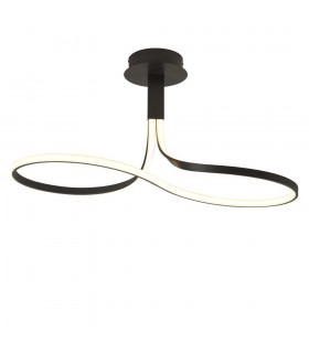 Semi Flush Ceiling 40W LED 2800K, 3200lm, Dimmable Frosted Acrylic, Brown Oxide - 1