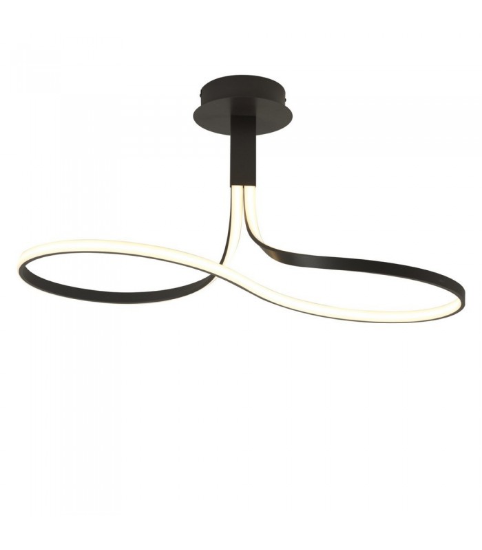 Semi Flush Ceiling 40W LED 2800K, 3200lm, Dimmable Frosted Acrylic, Brown Oxide - 1