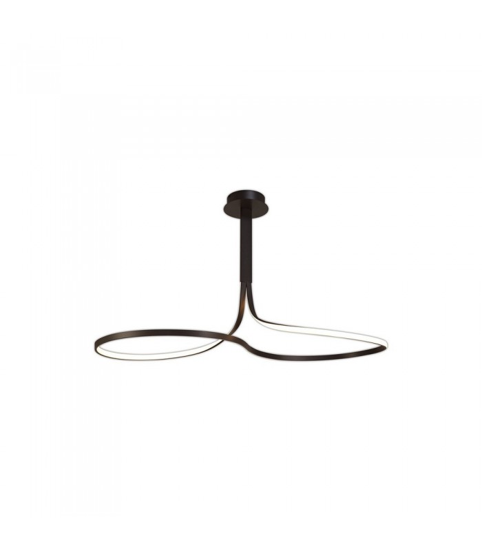 XL Semi Flush Ceiling 50W LED 2800K, 3900lm, Dimmable Frosted Acrylic, Brown Oxide - 1