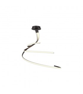 XL Semi Flush Ceiling 80W LED 2800K, 6200lm, Dimmable Frosted Acrylic, Brown Oxide - 1