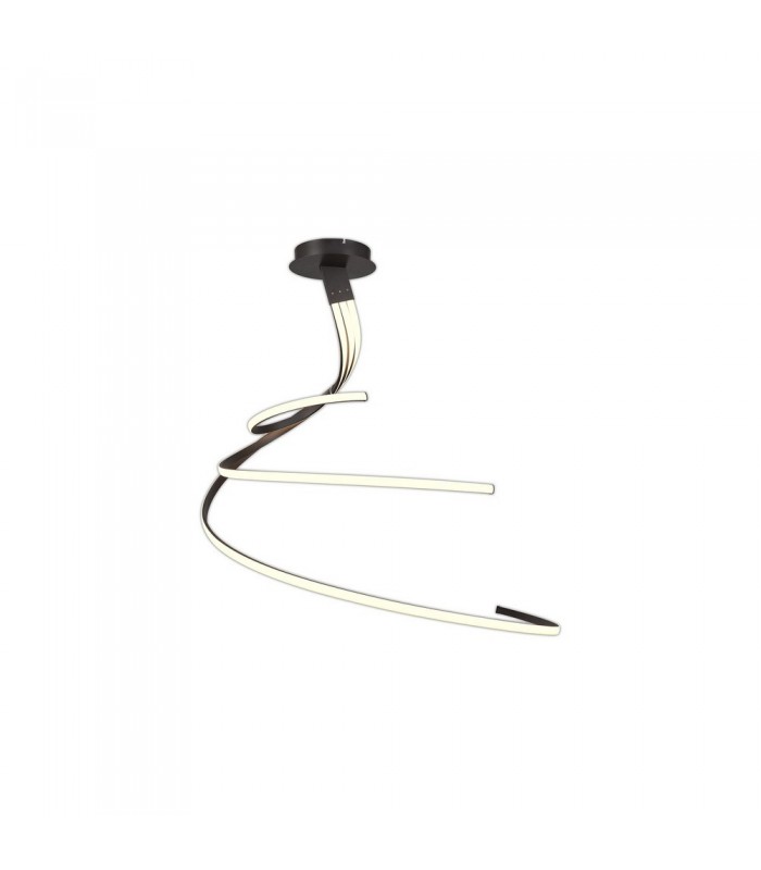 XL Semi Flush Ceiling 80W LED 2800K, 6200lm, Dimmable Frosted Acrylic, Brown Oxide - 1